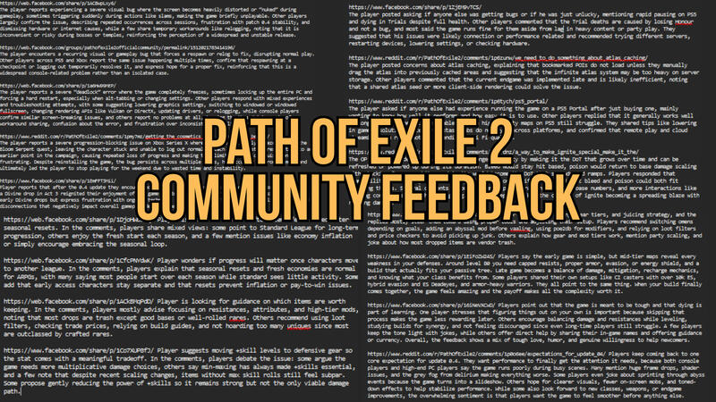 POE2 Community Feedback